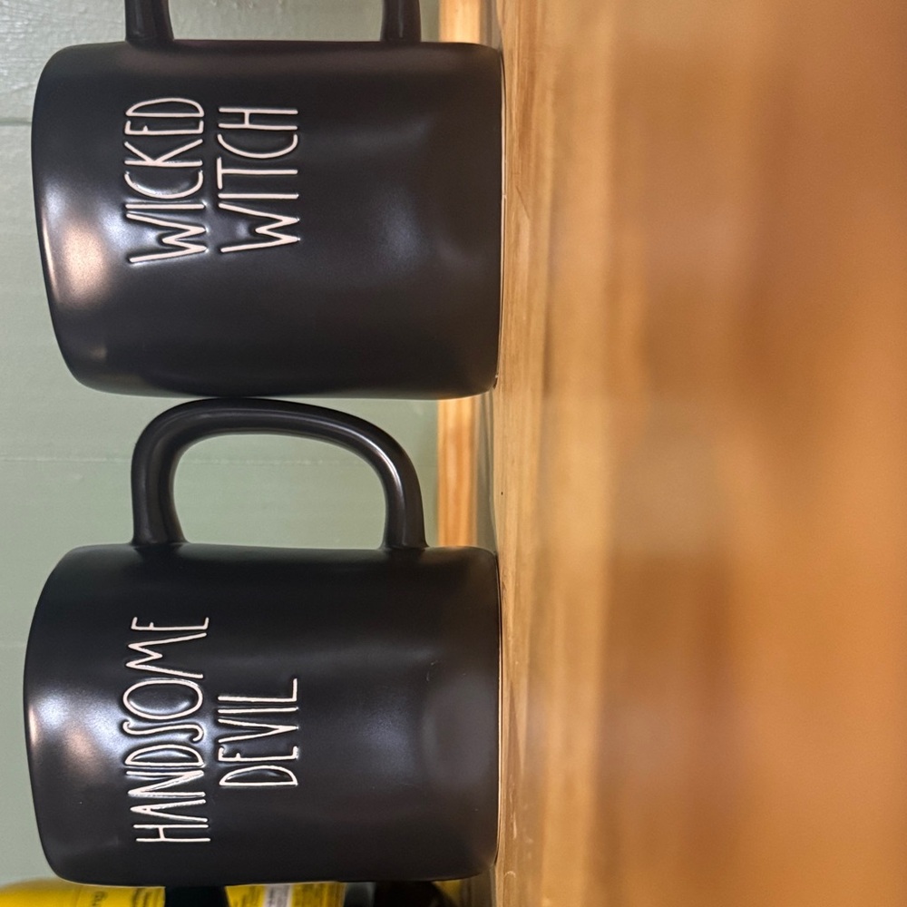 Black Ceramic Mug Set - Wicked Witch & Handsome Devil
